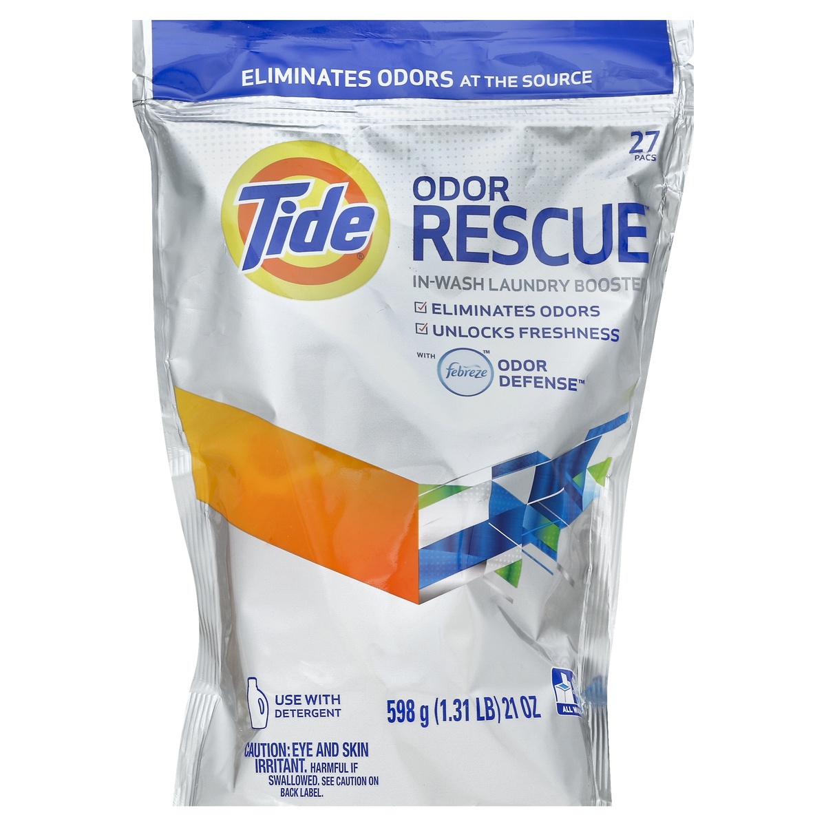 slide 1 of 2, Tide Odor Rescue In-wash Laundry Booster Pacs, 21 oz