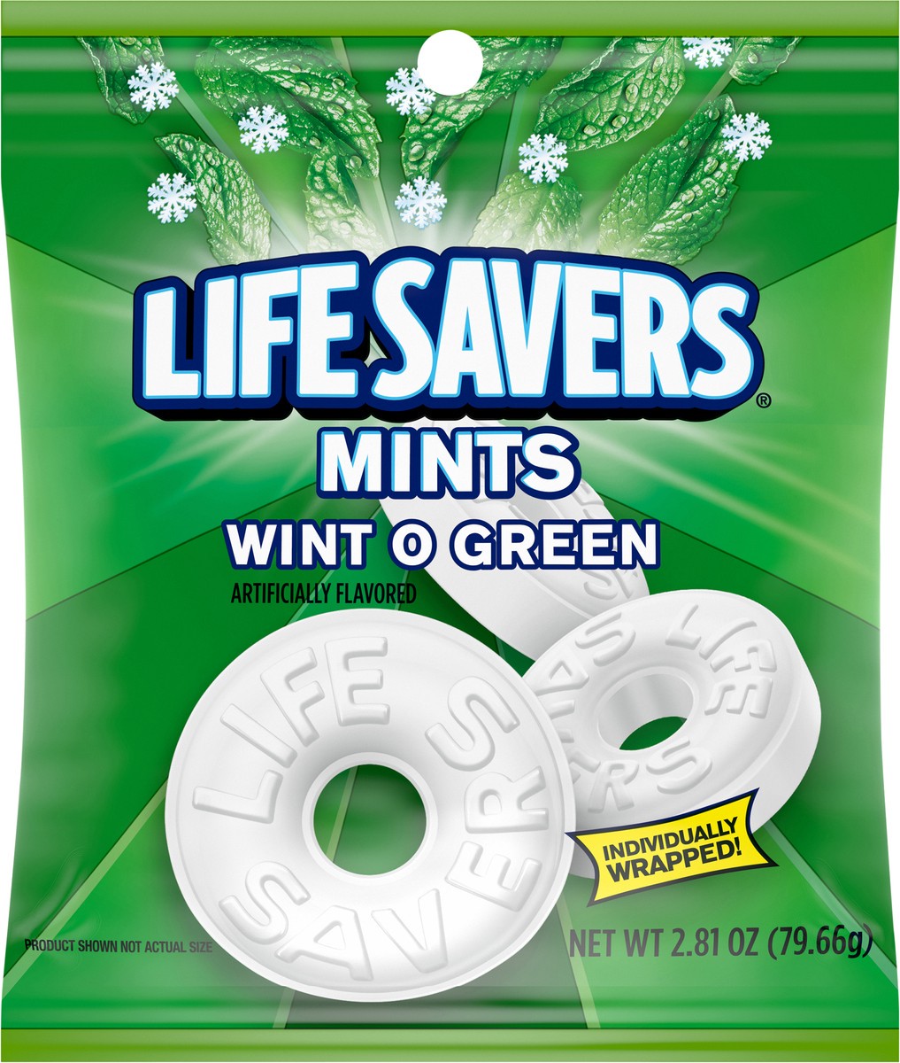 slide 7 of 7, LIFE SAVERS Wint-O-Green Breath Mints Hard Candy, 2.81 oz Bag, 2.81 oz