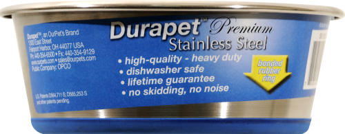 slide 1 of 1, Durapet Pet Dish Stainless Steel Medium, 1.25 qt