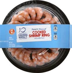 Fisherman's Market With Cocktail Sauce Cooked Shrimp Ring 10 oz