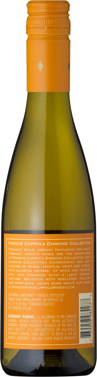 slide 3 of 6, Coppola Diamond Collection California Chardonnay 375 ml, 375 ml