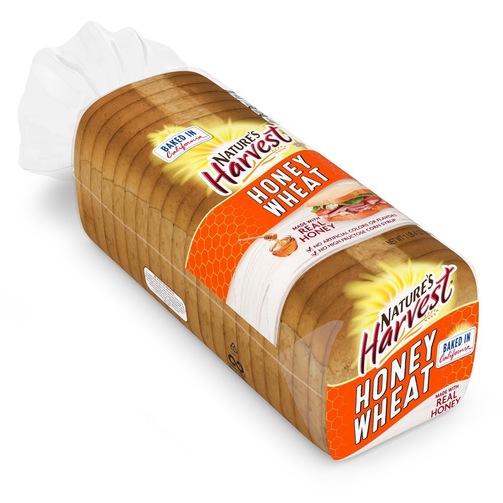 slide 13 of 13, Nature's Harvest Honey Wheat Bread - 24oz, 24 oz