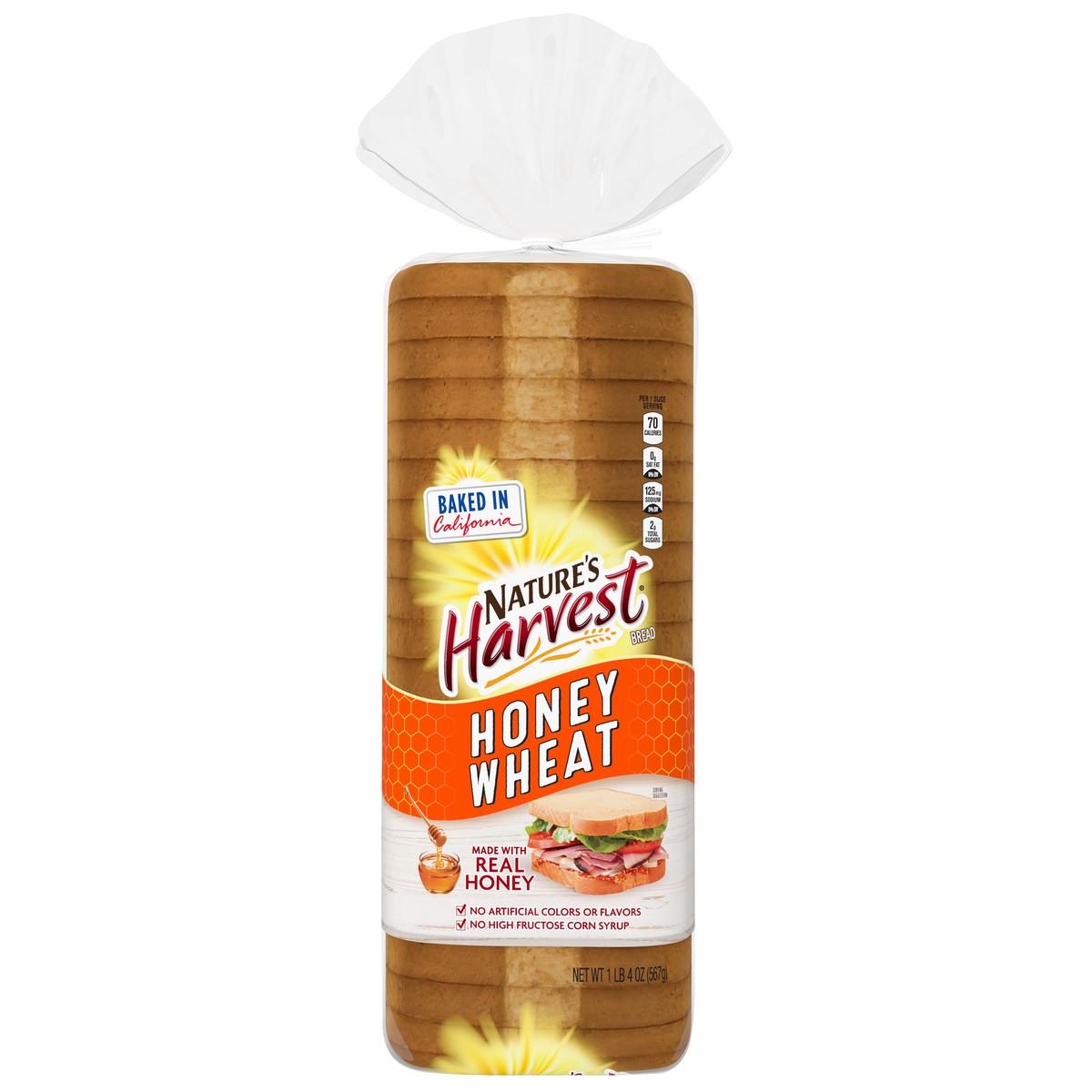 slide 1 of 13, Nature's Harvest Honey Wheat Bread - 24oz, 24 oz