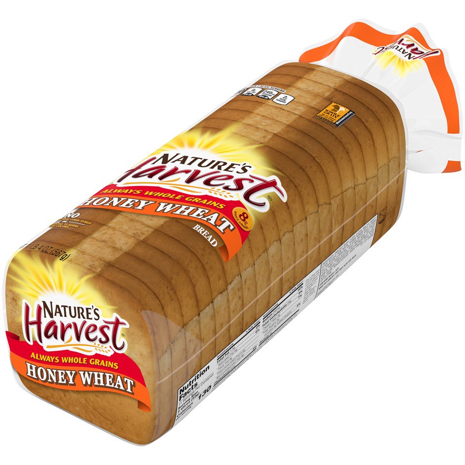 slide 6 of 13, Nature's Harvest Honey Wheat Bread - 24oz, 24 oz