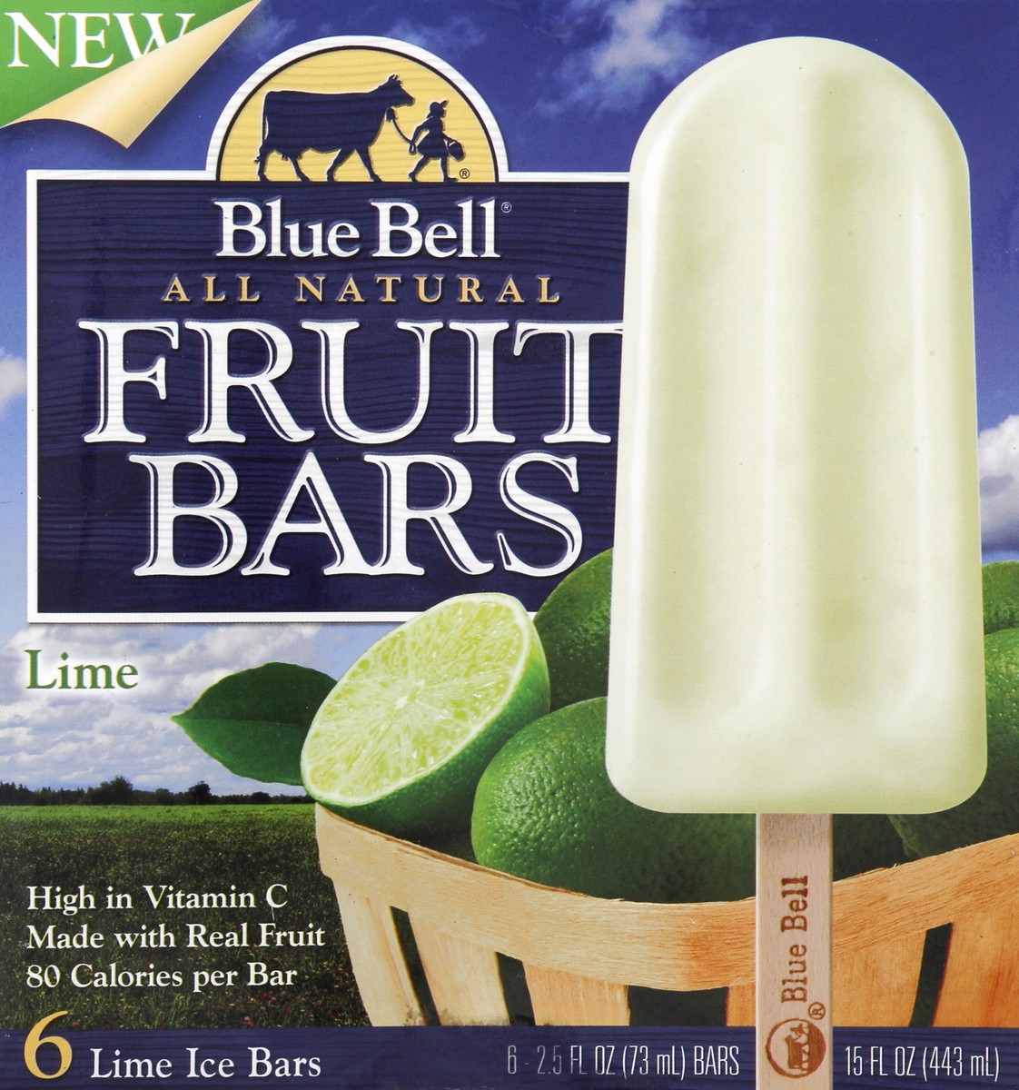 slide 4 of 4, Blue Bell Fruit Bars 6 ea, 6 ct
