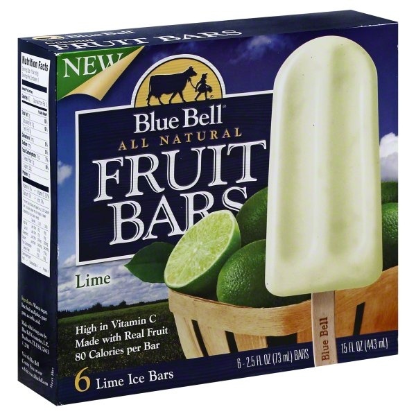 slide 1 of 4, Blue Bell Fruit Bars 6 ea, 6 ct