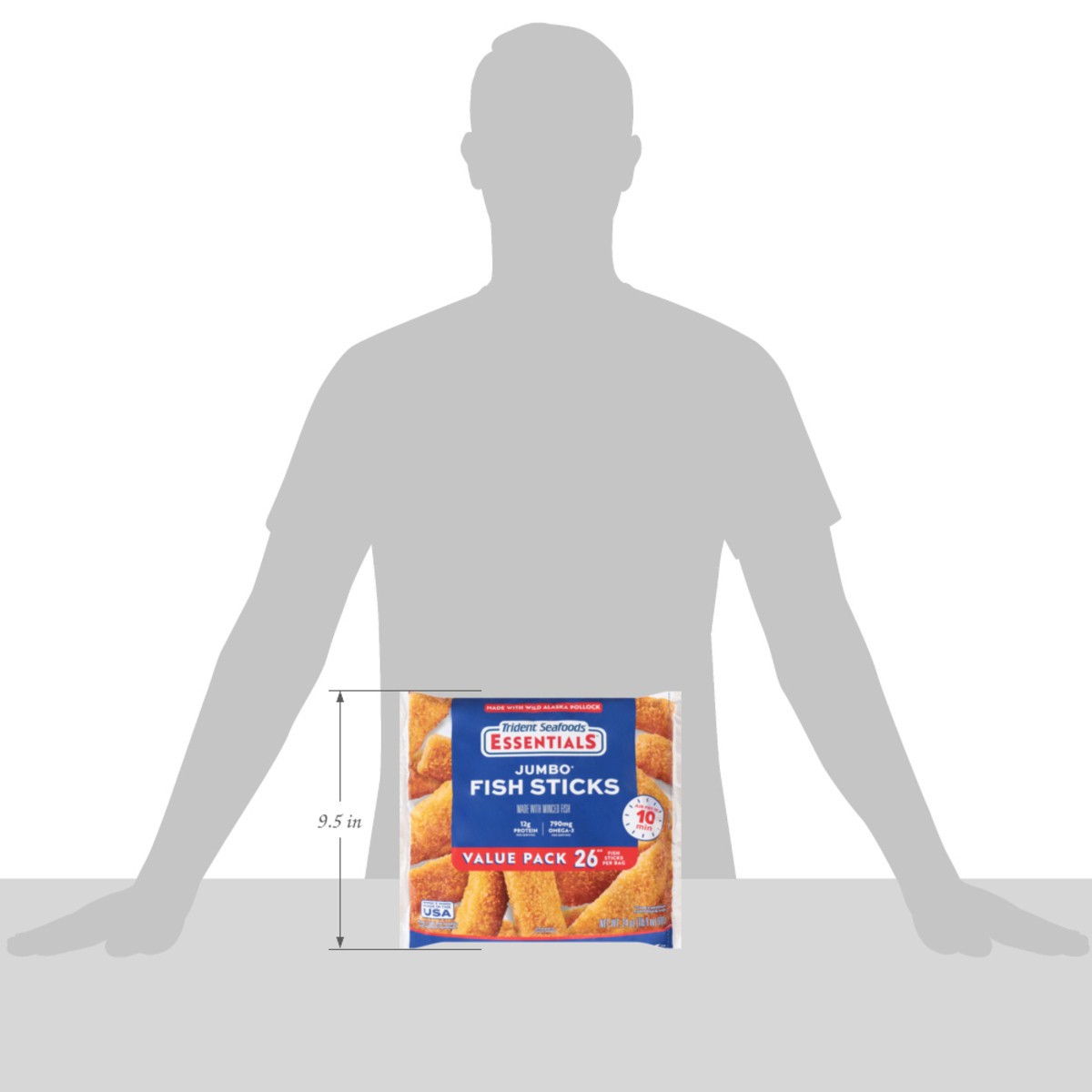 slide 14 of 15, Trident Seafoods Essentials Jumbo Fish Sticks Value Pack 26 Sticks, 24 oz