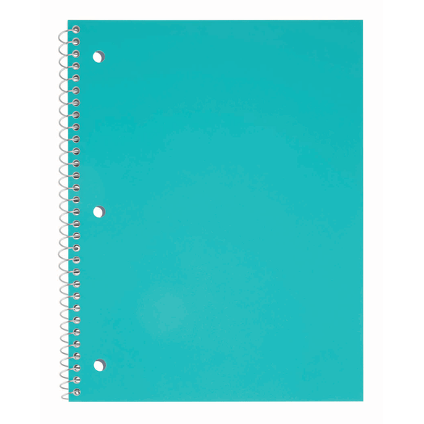 slide 1 of 1, Just Basics Poly Spiral Notebook, 8 1/2" X 10 1/2", College Ruled, 140 Pages (70 Sheets), Teal, 70 ct