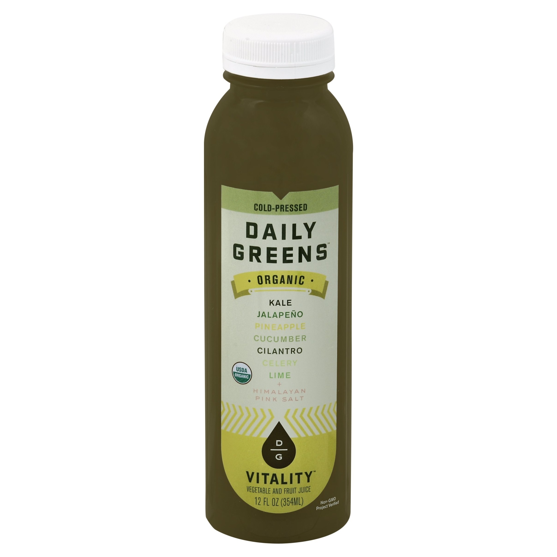 slide 1 of 1, Daily Greens Vitality Organic Cold Pressed Juice, 12 oz