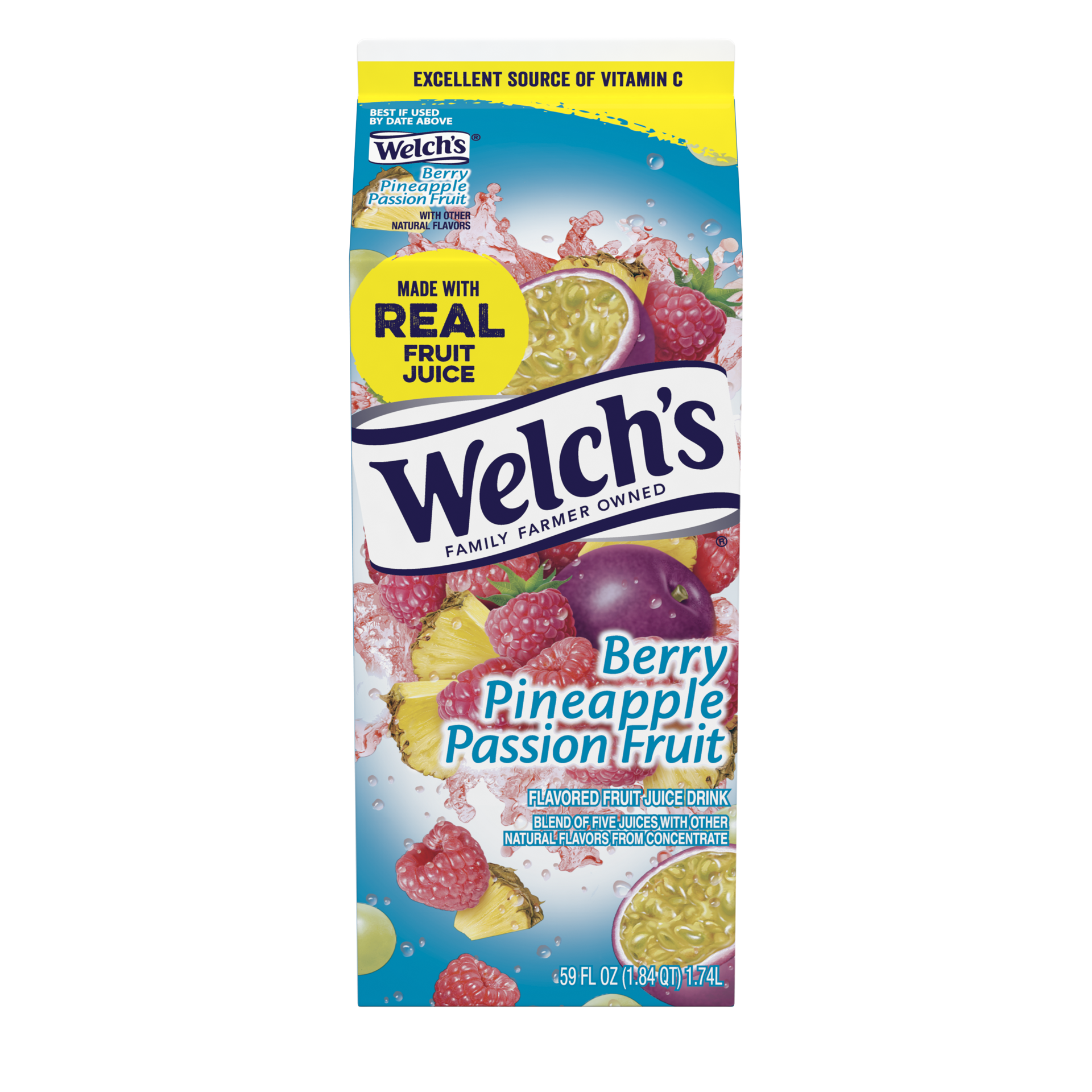 slide 2 of 4, Welch's Berry Pineapple Passion Fruit Fruit Juice Drink, 59 fl oz carton, 59 fl oz