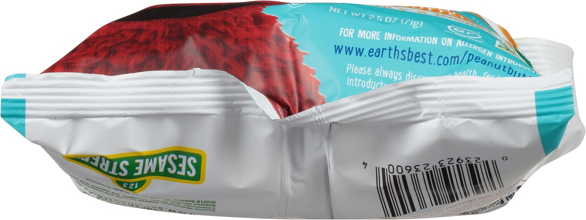 slide 4 of 10, Earth's Best Organic Sesame Street Organic Peanut Butter Baked Corn Puffs 2.5 oz. Bag, 5.3 / 2.7 / 2.5 oz