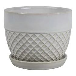 Trendspot 8 in Acorn Bell White Ceramic Planter
