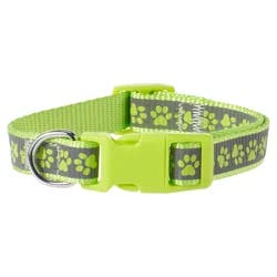 Meijer Dog Collar Yellow Paw Print Reflective, S