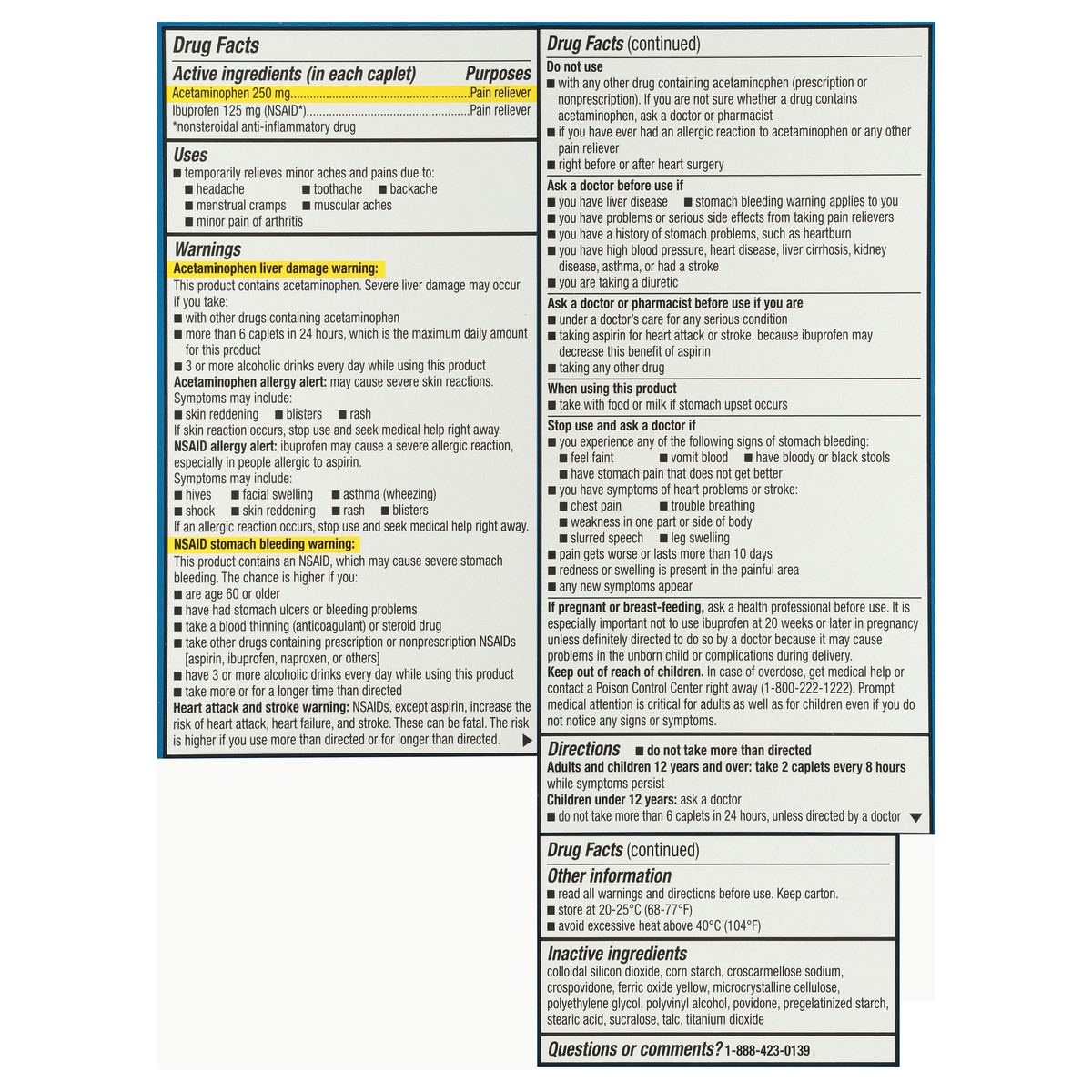 slide 10 of 14, Topcare Dual Action Acetaminophen 250Mg & Ibuprofen 125Mg Pain Relief 144 Count, 144 ct