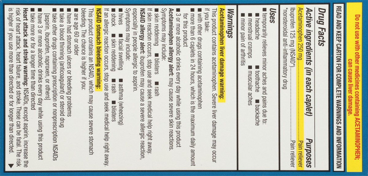 slide 9 of 14, Topcare Dual Action Acetaminophen 250Mg & Ibuprofen 125Mg Pain Relief 144 Count, 144 ct