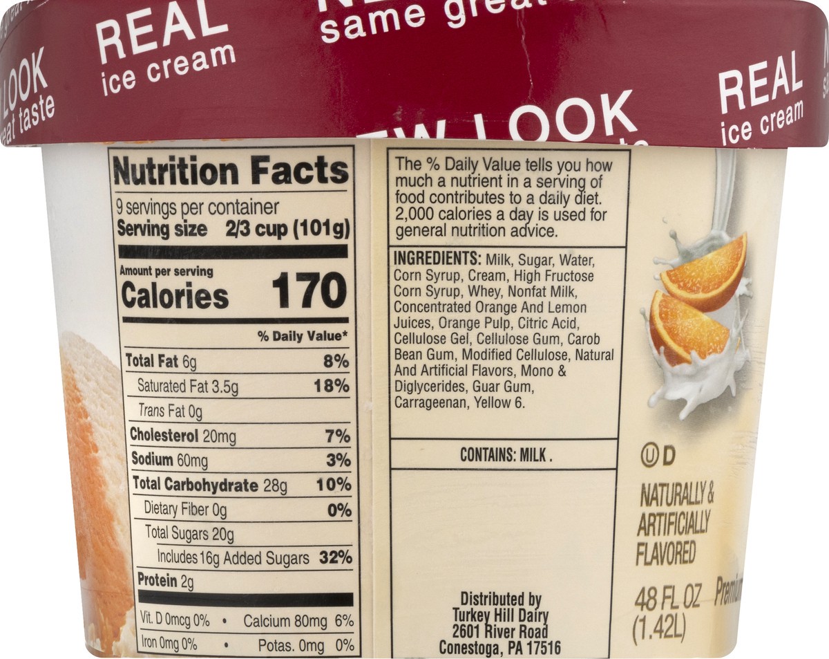 Turkey Hill Original Recipe Orange Cream Swirl Premium Ice Cream