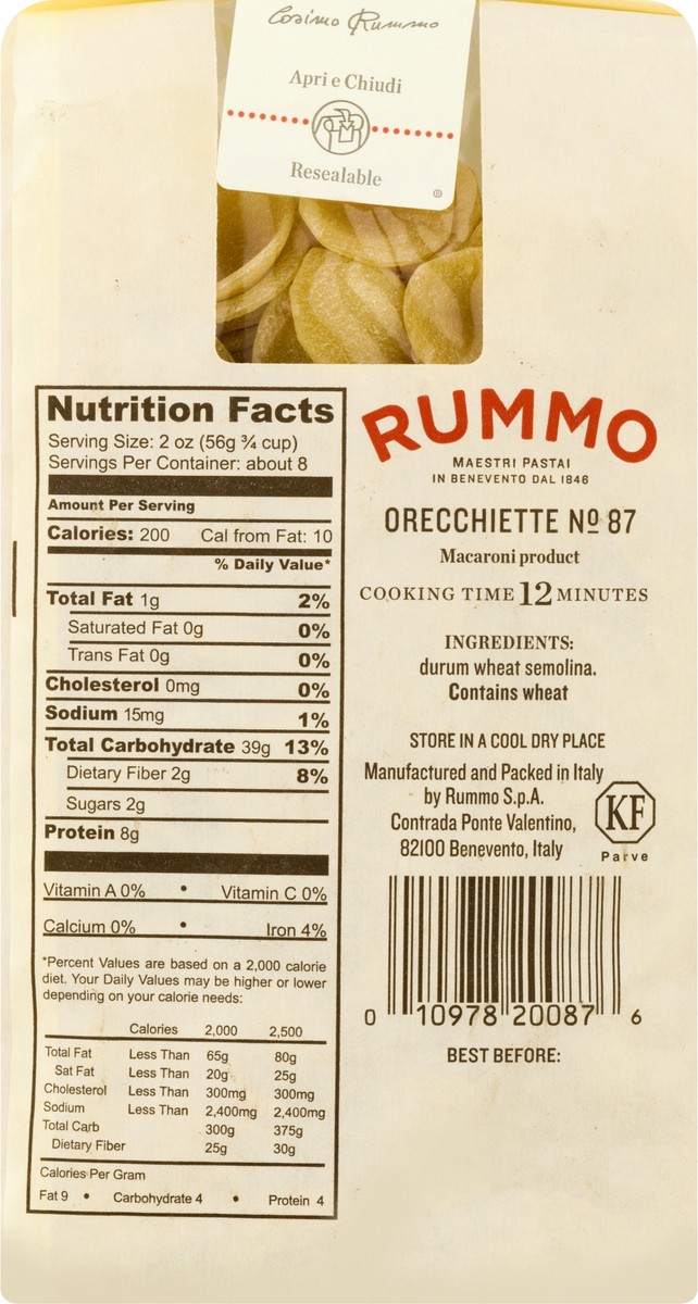 slide 7 of 9, Rummo Orecchiette Pasta, 16 oz