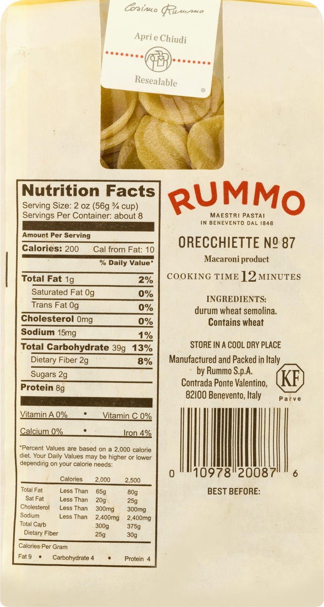 slide 10 of 10, Rummo Orecchiette No. 87 Pasta, 1 lb