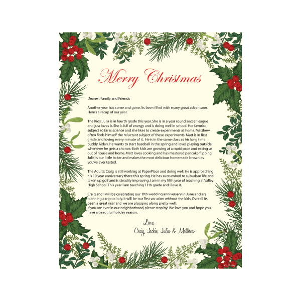 slide 3 of 3, Geo Studios Holiday-Themed Letterhead Paper, 8-1/2"" X 11"", Vintage Holly, Pack Of 70 Sheets, 70 ct