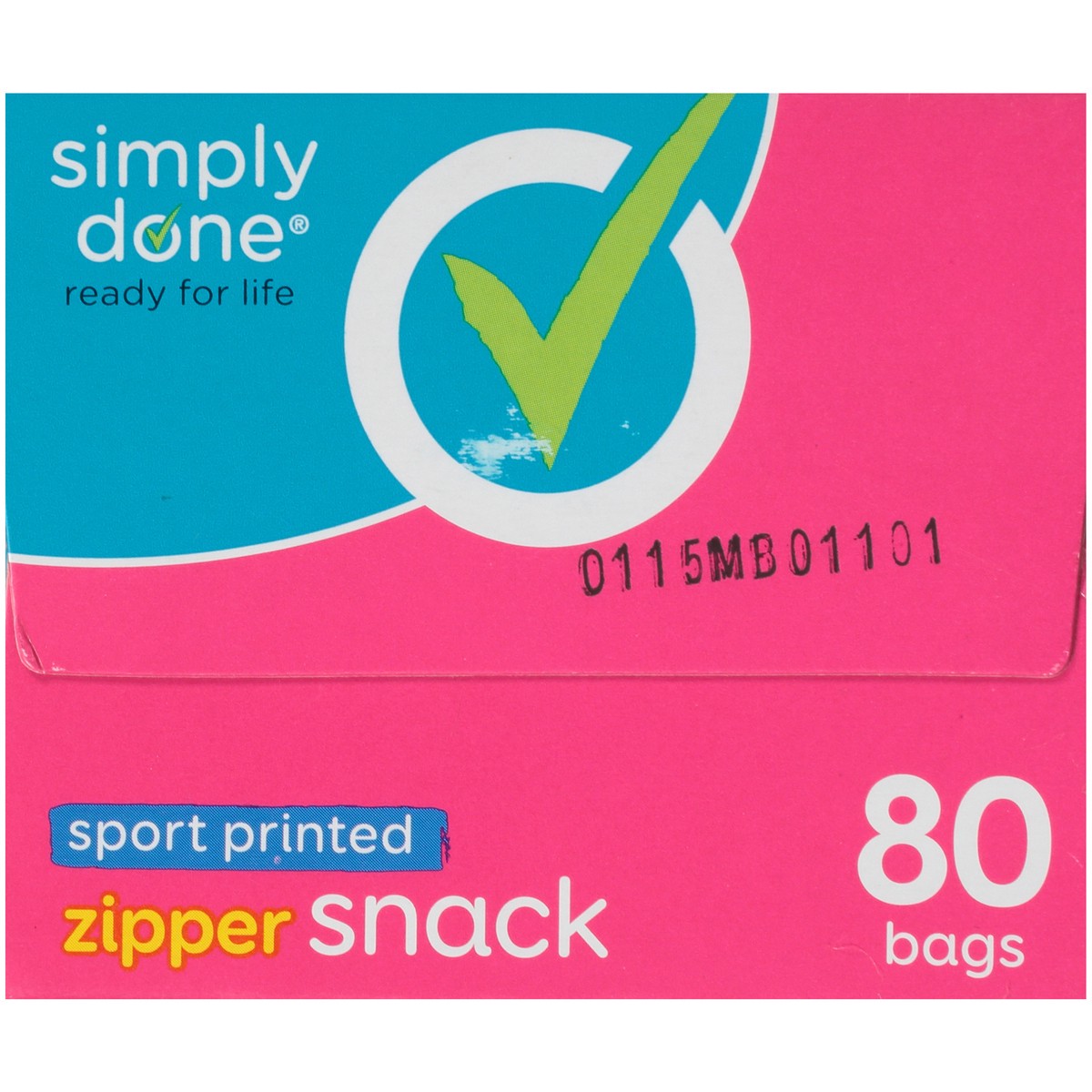 slide 7 of 8, Simply Done Sport Printed Zipper Snack Bags, 80 ct