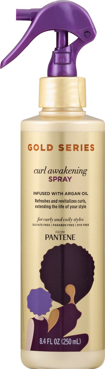 slide 7 of 9, Pantene Gold Series from Pantene Awakening Spray with Argan Oil for Curly, Coily Hair, 8.4 fl oz, 8.4 fl oz