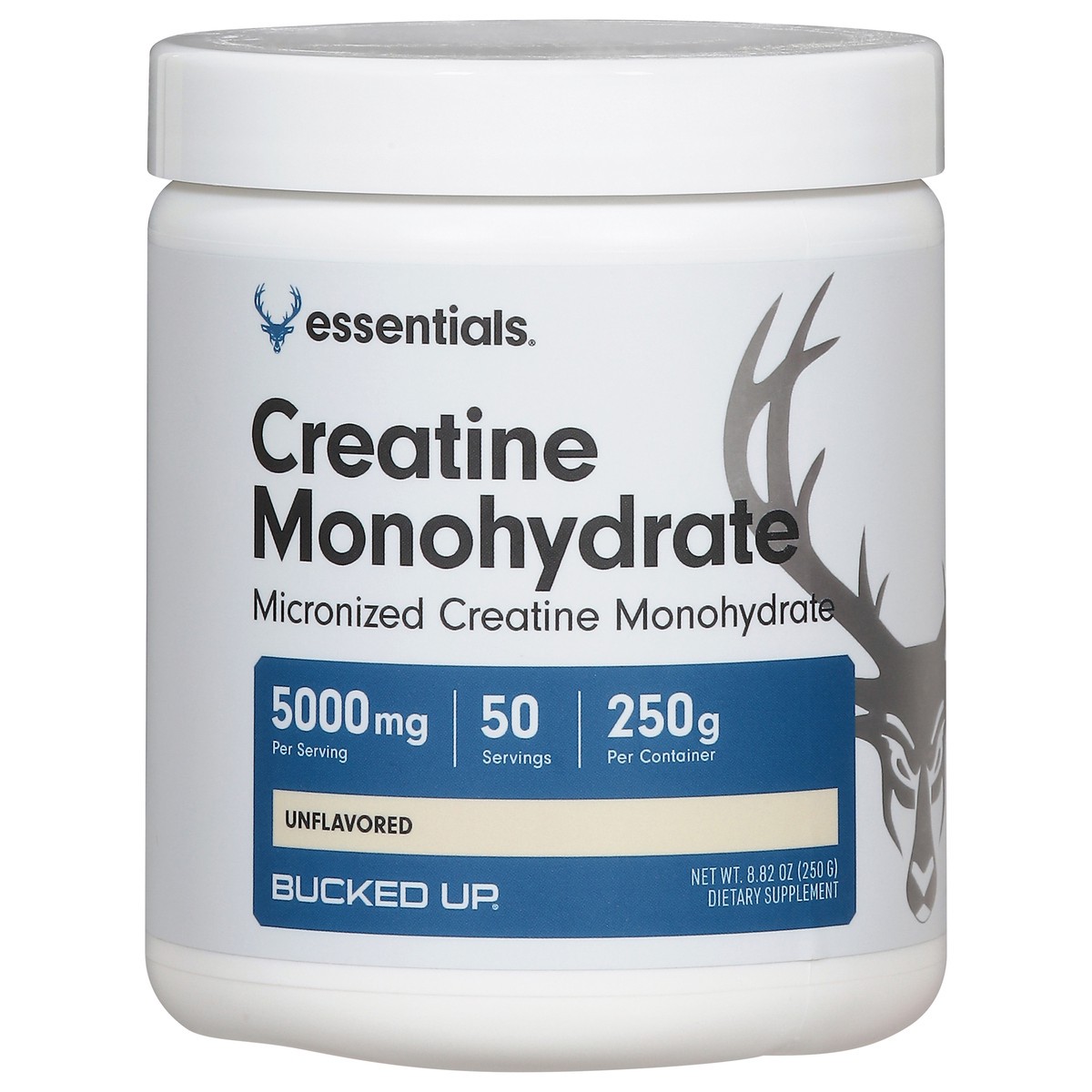 slide 1 of 15, Bucked Up Essentials 5000 mg Unflavored Creatine Monohydrate 8.82 oz, 1 ct