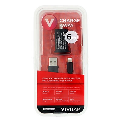 slide 1 of 1, Vivitar Mobile Candy USB Car Charger &amp; Lighting Cable, 1 ct