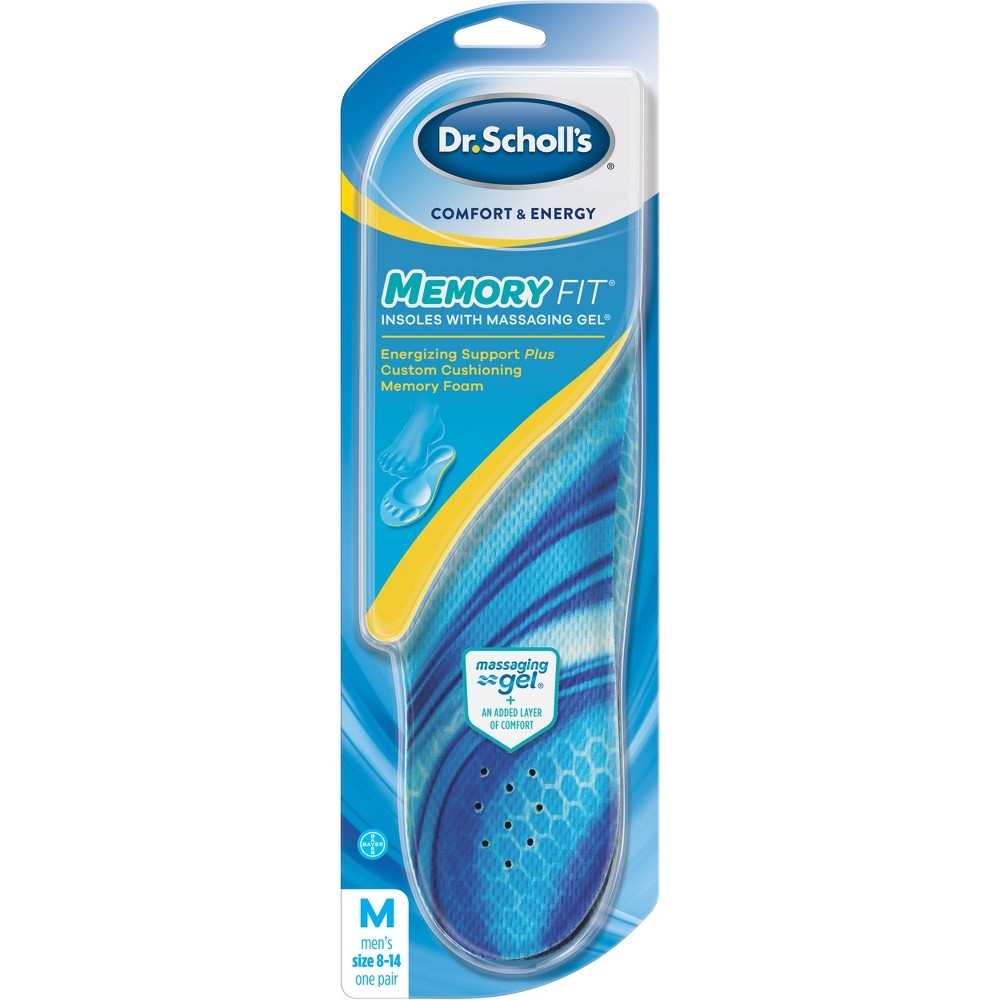 slide 2 of 2, Dr. Scholl's Memory Fit Insoles With Massaging Gel Men's 8-14, 1 pair