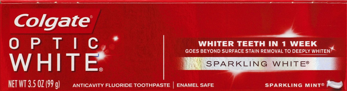 slide 3 of 6, Colgate Optic White Sparkling Mint Toothpaste, 3.5 oz