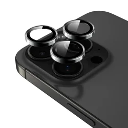 Raptic iPhone Lens Protector Clear/Black for iPhone 15 Pro/iPhone 15 Pro Max