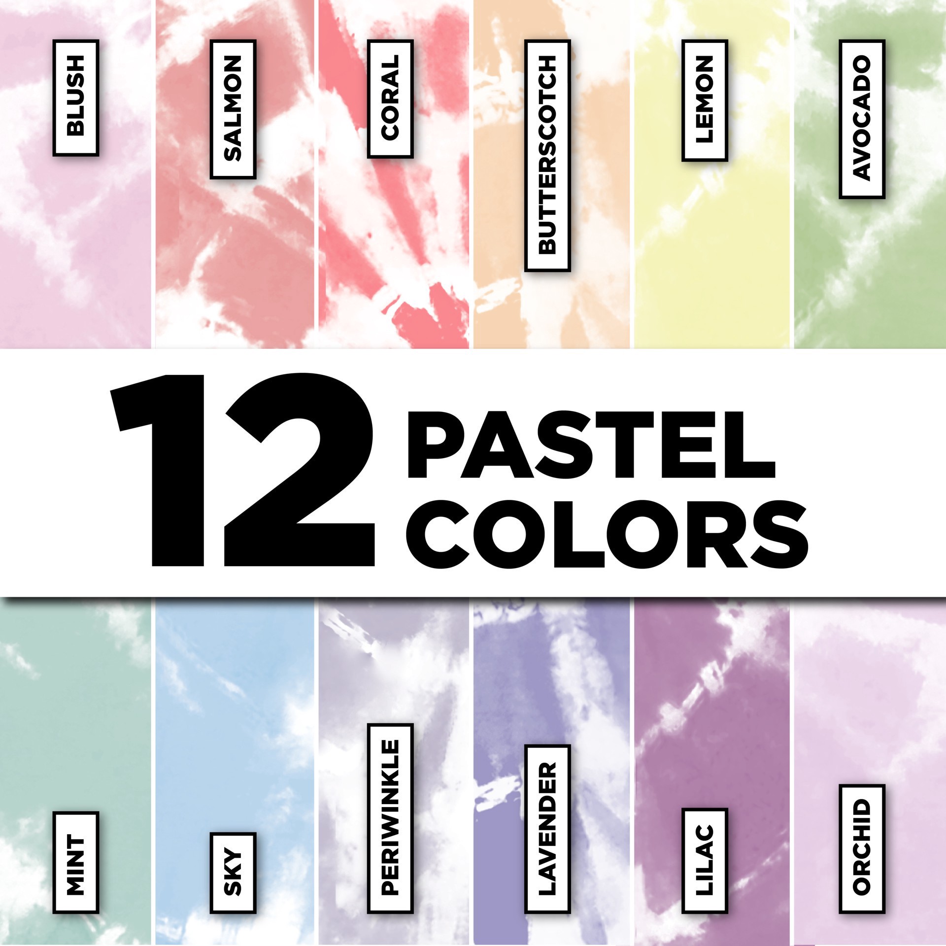 slide 6 of 6, Tulip Pastel Party 12-Color Tie-Dye Kit, 4 fl oz