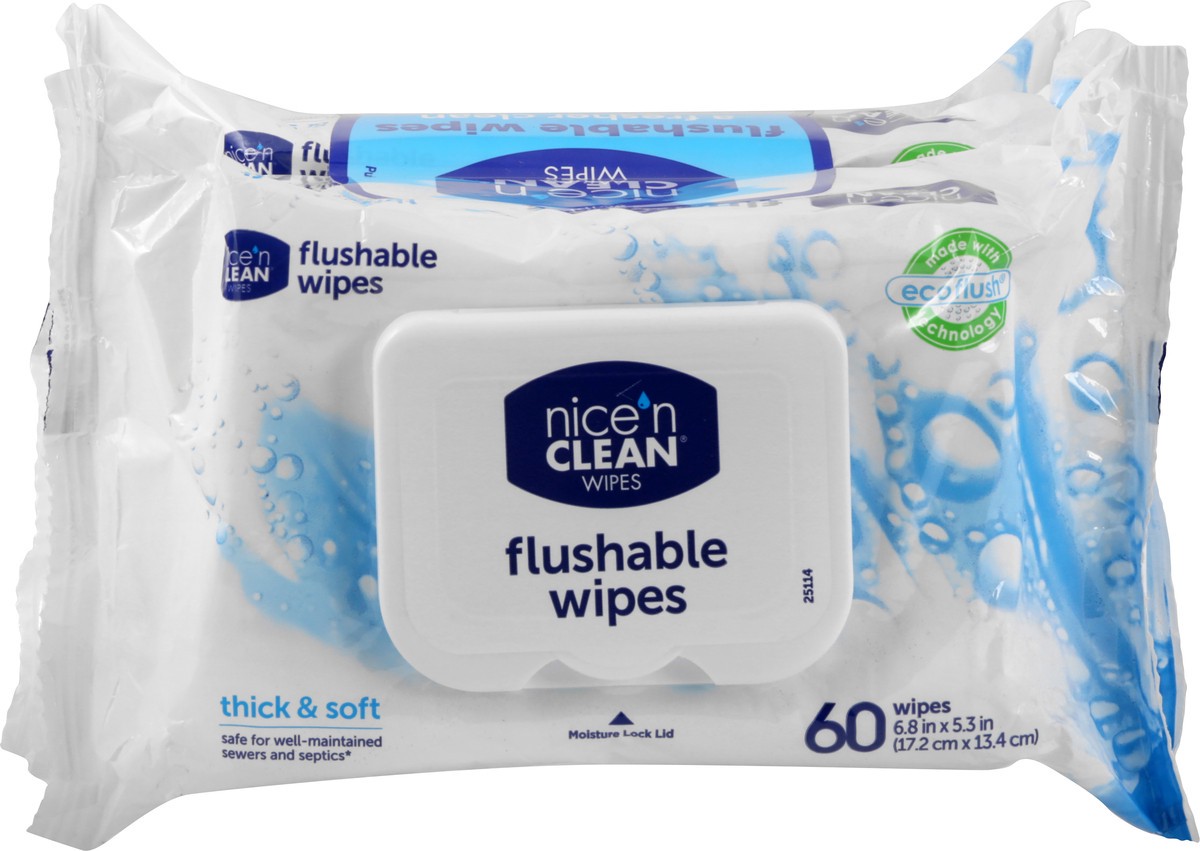 slide 3 of 12, Nice 'n Clean Flushable Wipes 180 ea, 180 ct