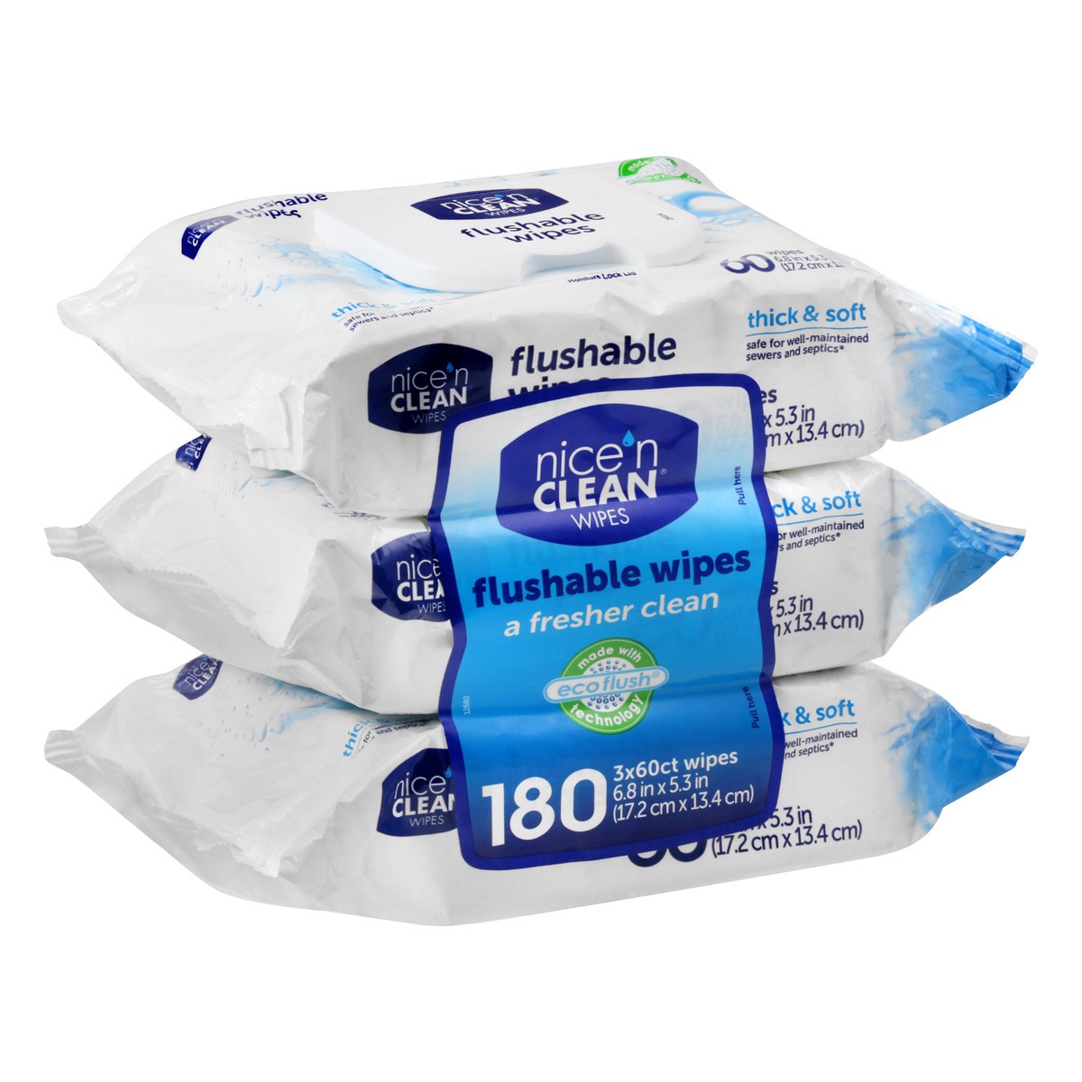 slide 11 of 12, Nice 'n Clean Flushable Wipes 180 ea, 180 ct