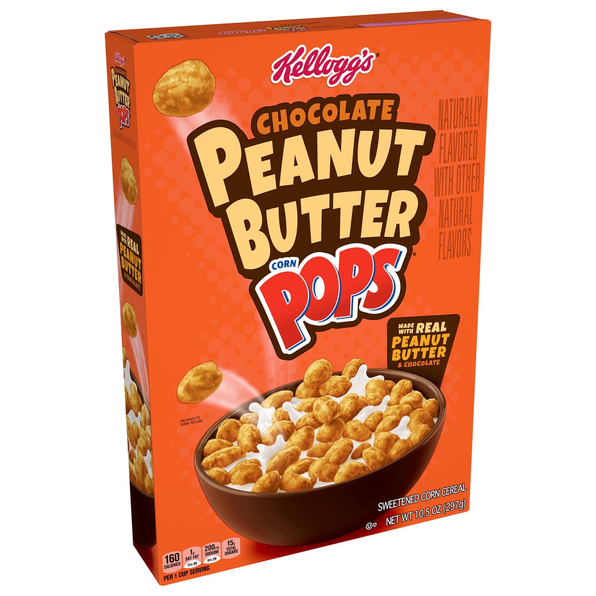 slide 2 of 10, Corn Pops Kellogg's Corn Pops Chocolate Peanut Butter Breakfast Cereal, 10.5 oz
