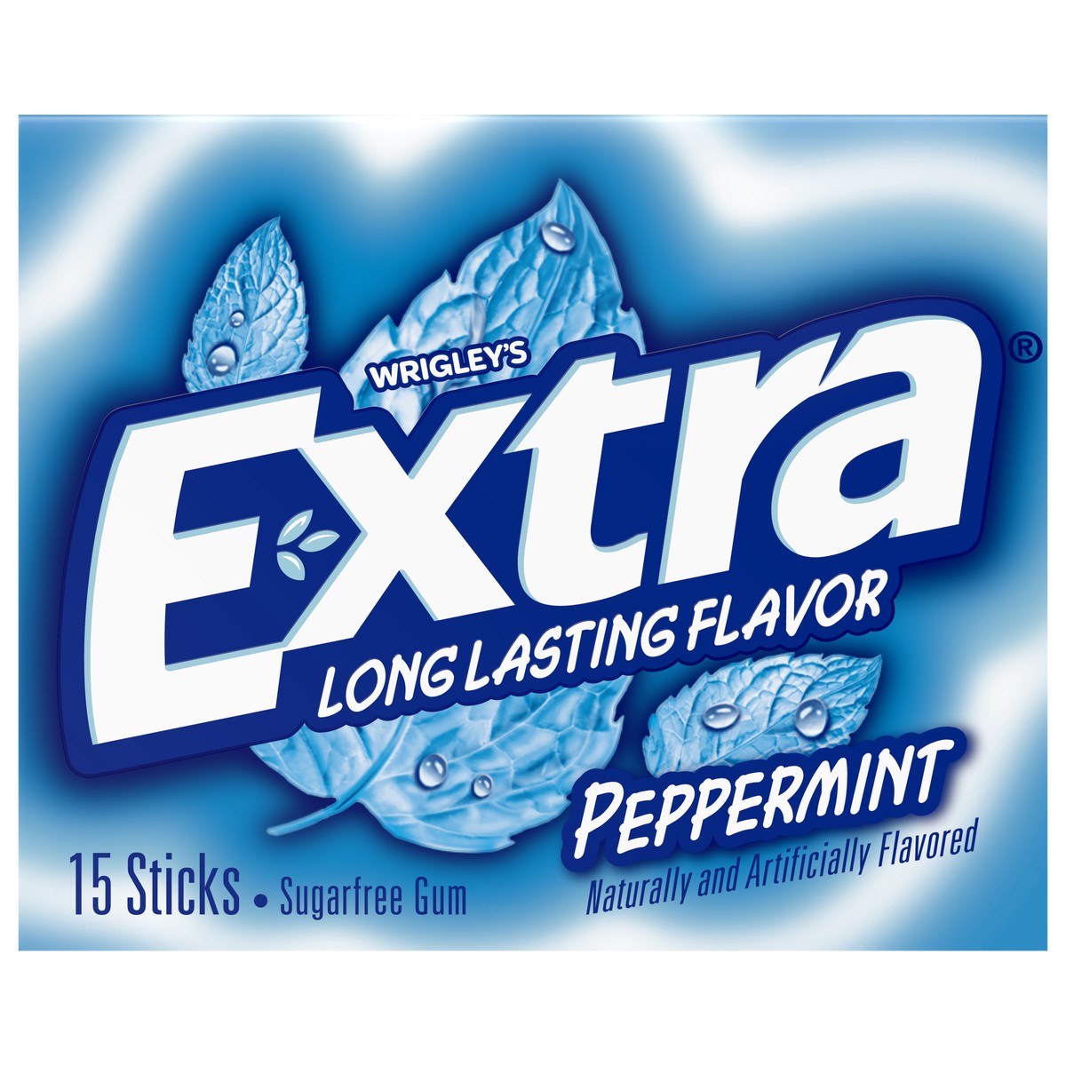 slide 1 of 6, EXTRA Gum Peppermint Sugar Free Chewing Gum, Single Pack, 15 Stick, 15 ct