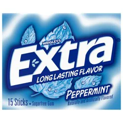EXTRA Gum Peppermint Sugar Free Chewing Gum, Single Pack, 15 Stick