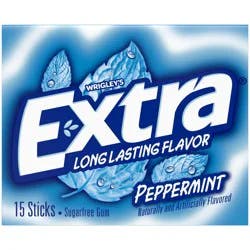 EXTRA Peppermint Sugar Free Chewing Gum, single pack