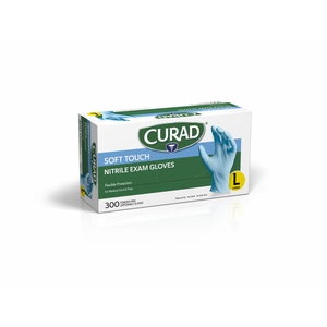 slide 1 of 1, Curad Soft Touch Nitrile Exam Glove, Large, 300 ct