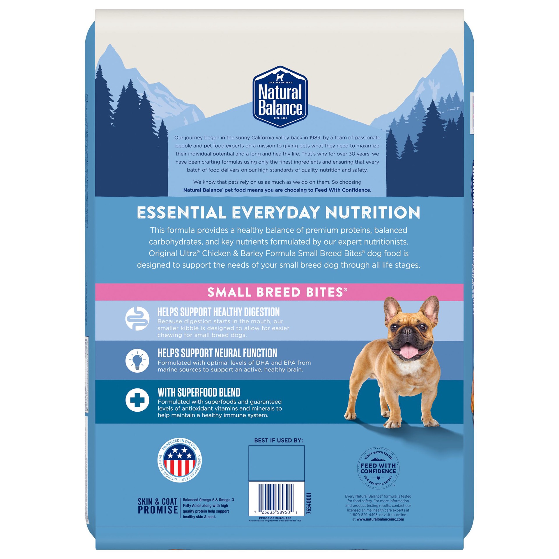slide 4 of 5, Natural Balance Original Ultra Chicken & Barley Formula Small Breed Bites Dry Dog Food, 11 lb. Bag, 11 lb