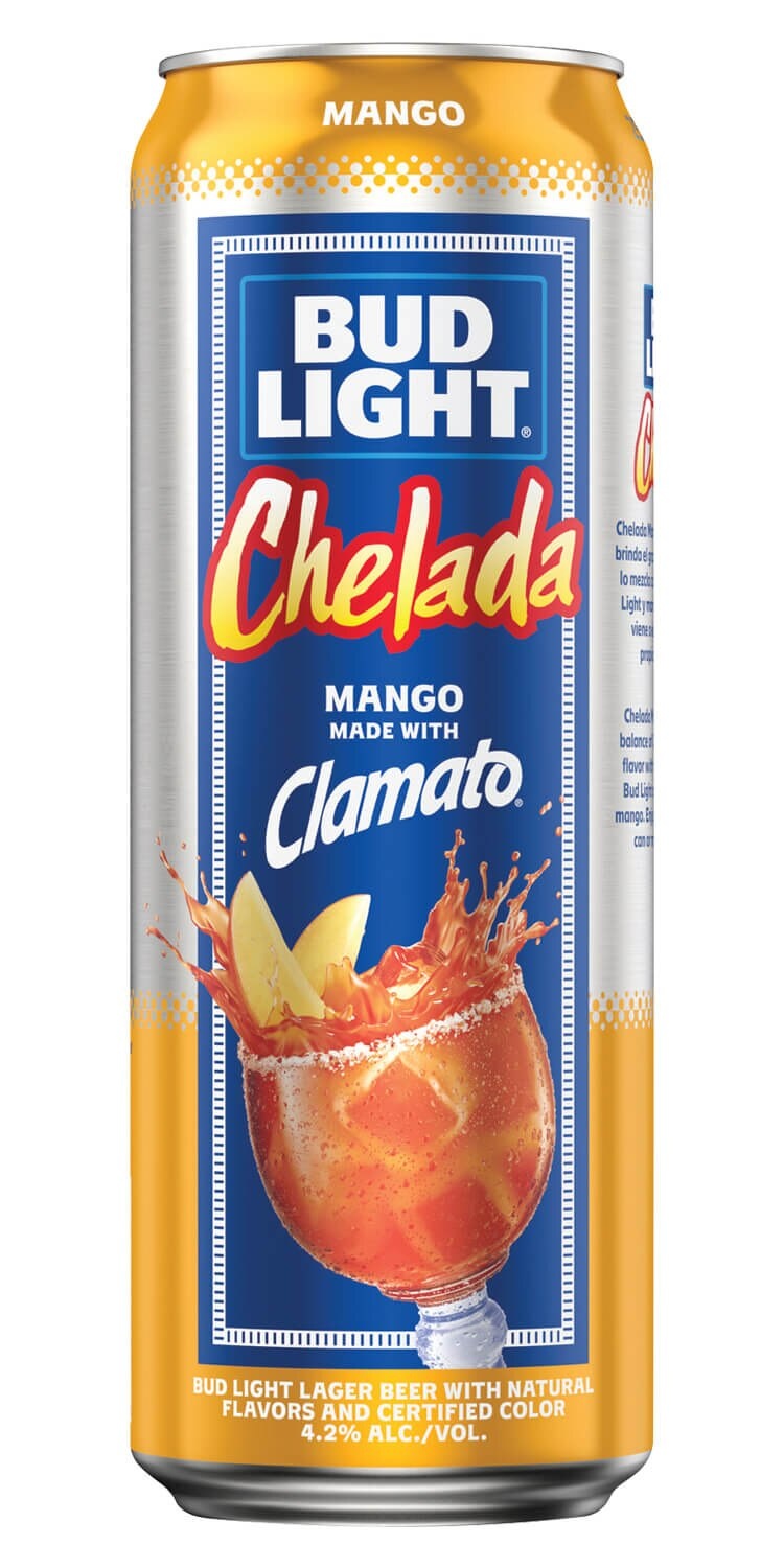 slide 1 of 1, Bud Light Chelada Mango 25oz, 25 oz