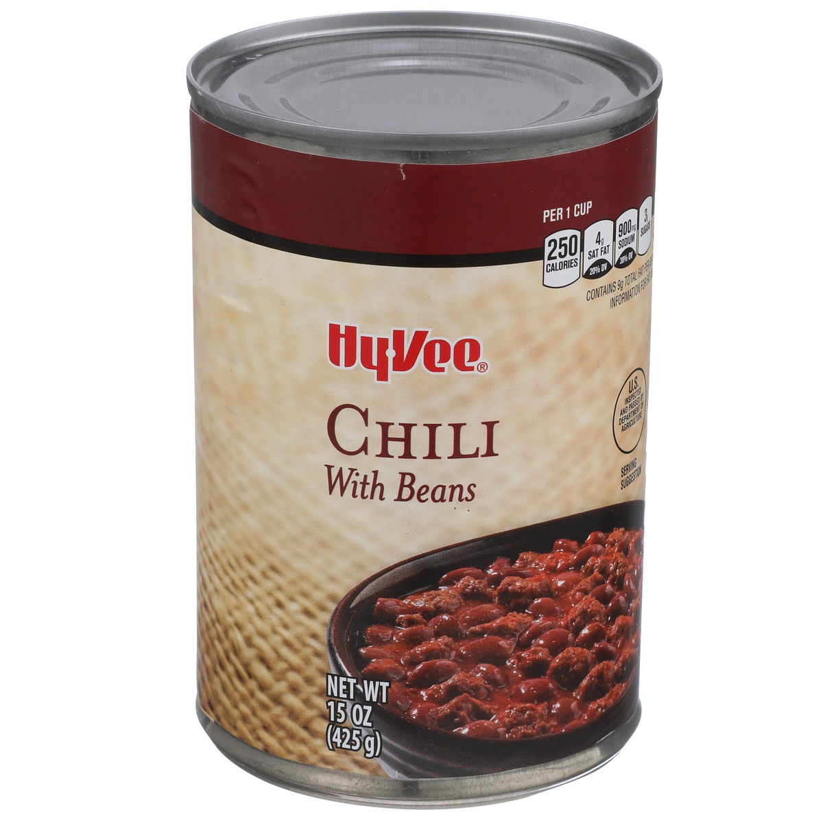 slide 1 of 1, Hy-vee Chili With Beans, 15 oz