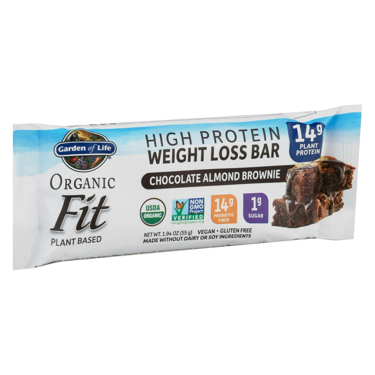 slide 2 of 9, Garden of Life Organic Fit High Protein Chocolate Almond Brownie Weight Loss Bar 1.94 oz, 1.94 oz