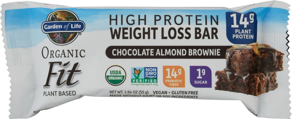 slide 1 of 9, Garden of Life Organic Fit High Protein Chocolate Almond Brownie Weight Loss Bar 1.94 oz, 1.94 oz