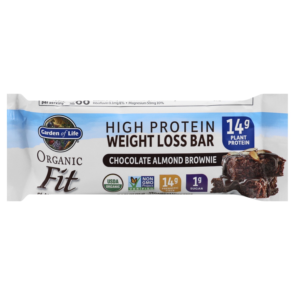 Garden of Life Fit Bar Chocolate Almond Brownie Bar Organic 1.9 oz Shipt