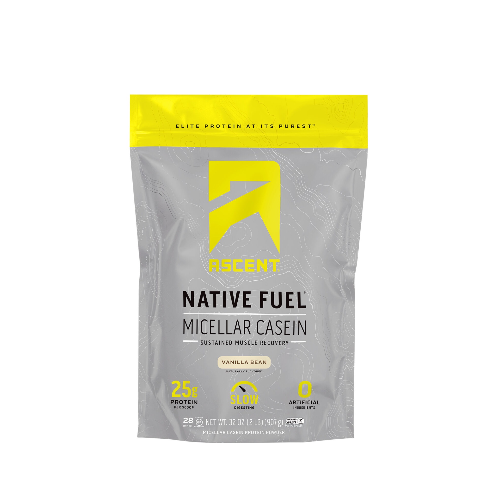 slide 1 of 1, Ascent Native Fuel Micellar Casein - Vanilla Bean, 2 lb