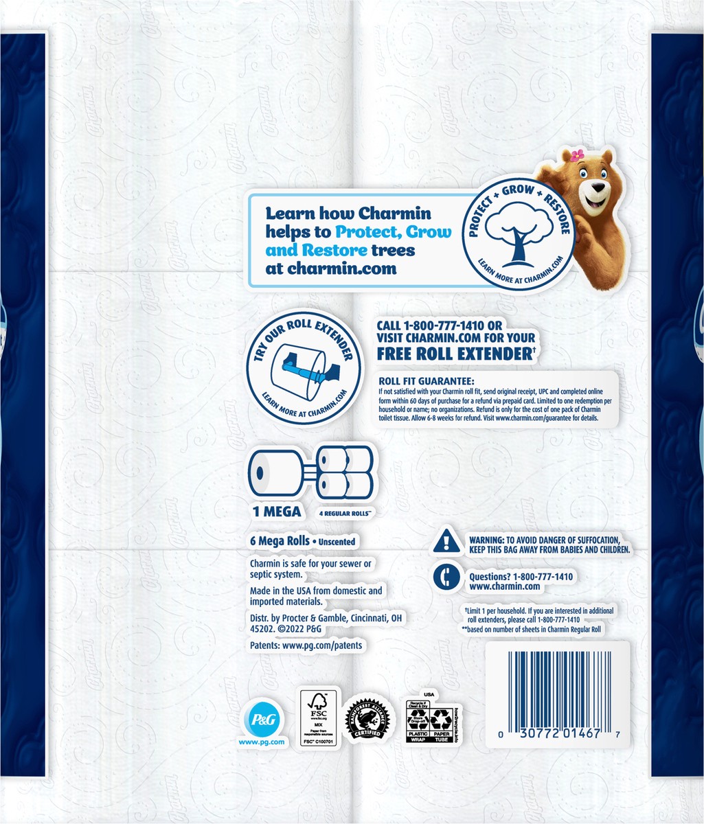 slide 3 of 5, Charmin Ultra Soft Toilet Paper 6 Mega Rolls, 244 Sheets Per Roll, 6 ct