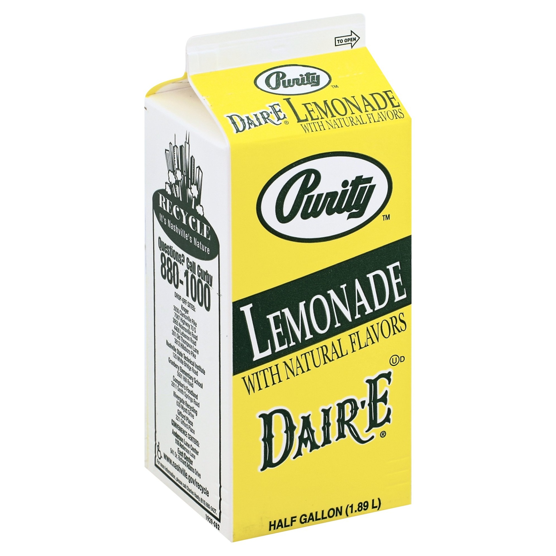 slide 1 of 1, Purity All Natural Lemonade, 1/2 gal