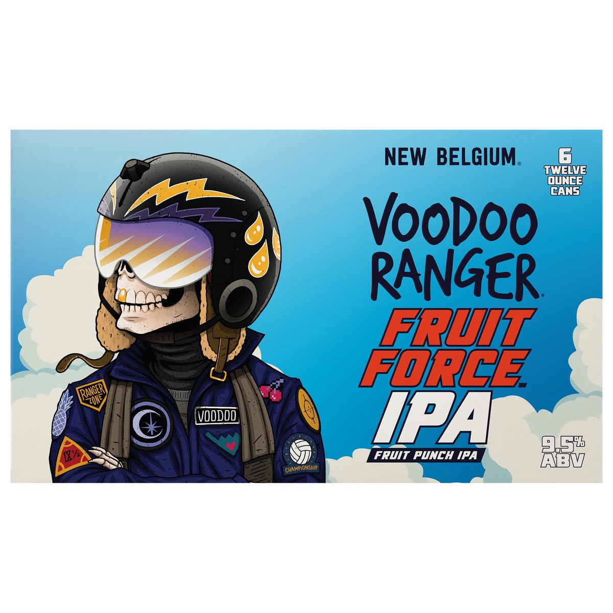 slide 1 of 1, Voodoo Ranger Fruit Force Fruit Punch IPA Beer, 6 Pack, 12 fl oz Cans, 9.5% ABV, 6 ct