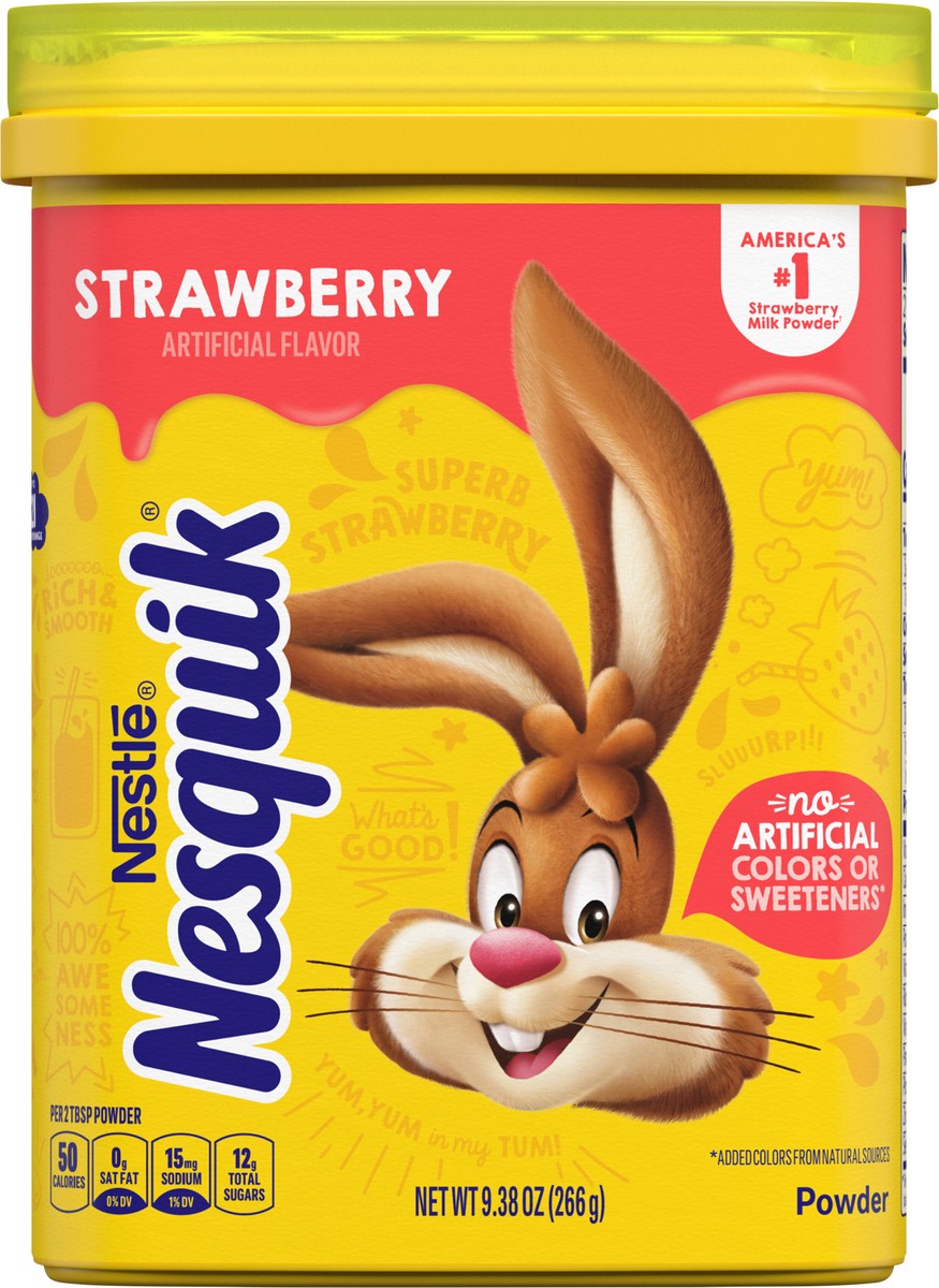 slide 4 of 8, Nesquik Strawberry Powder Drink Mix - 9.38 oz, 9.38 oz