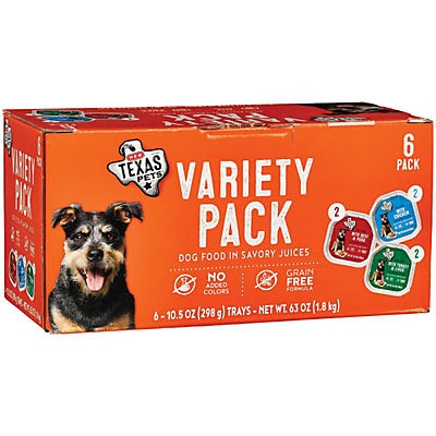 slide 1 of 1, H-E-B Texas Pets Wet Dog Food Variety Pack, 6 ct